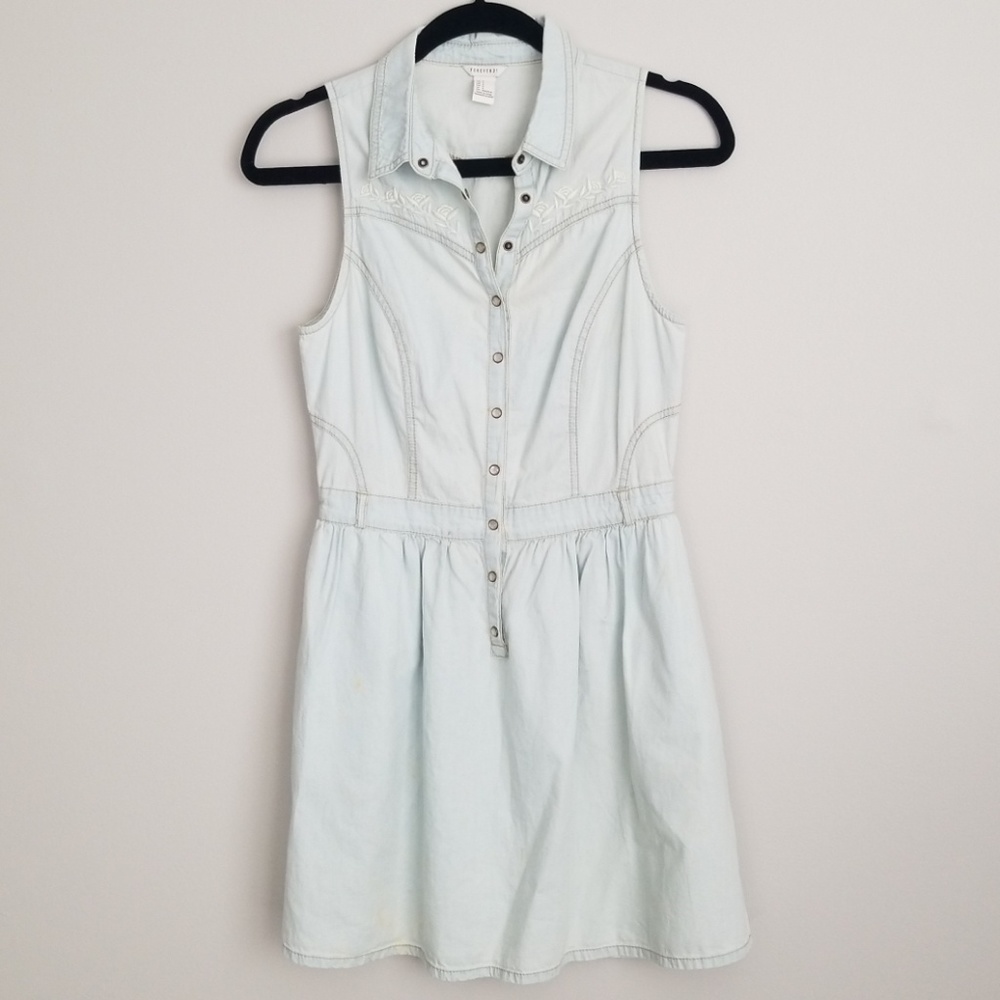 *POCKETS* Faux Jean Button Dress